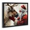 Stupell Industries Traditional Santa & Reindeer Floating Frame Design by Arlington Prints